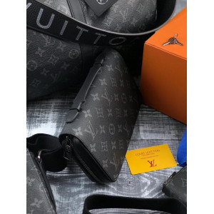 Черный клатч-кошелек LOUIS VUITTON MONOGRAM ECLIPSE ZIPPY XL