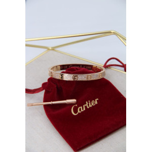 Cartier Love Bracelet GOLD PINK Фианит